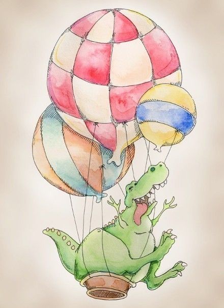 卡通范儿手绘动物QQ皮肤图片大全，热气球主题